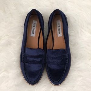 Steve Madden Navy suede loafers size 8.5